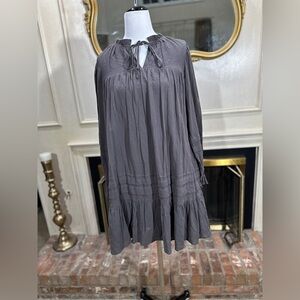 &Merci Gray Long Sleeve Tiered Babydoll Dress‎ – Women’s Small